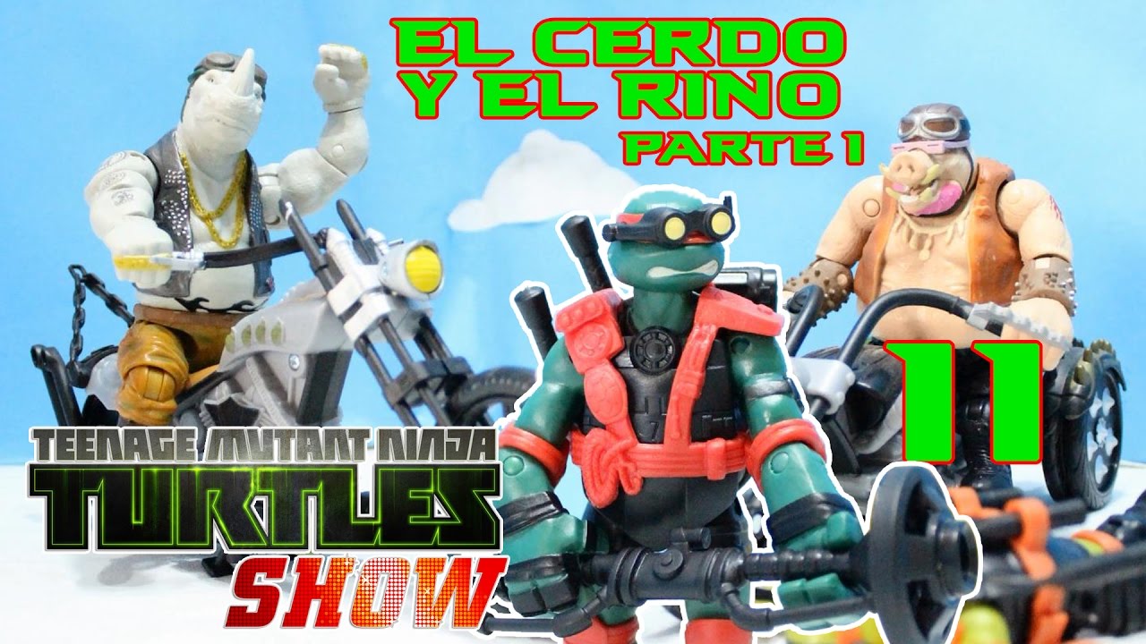 TORTUGAS NINJA show 11: el cerdo y el rino parte 1 - stop motion - parodia - animacion - tmnt