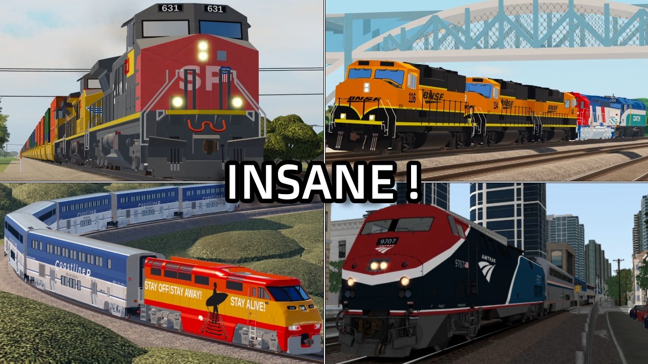 INSANE TRAINS! Railfanning Various Games #1