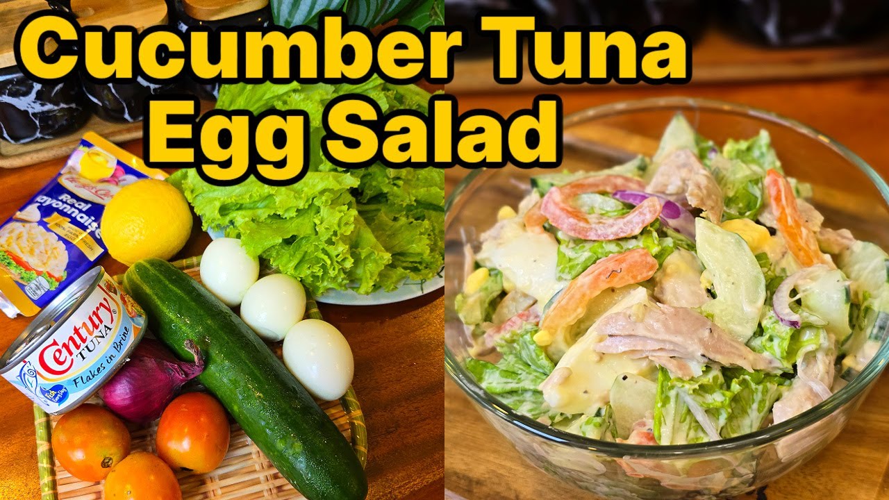 Fresh Pipino Salad  – Filipino Cucumber Side Dish with Tuna and Egg Salad