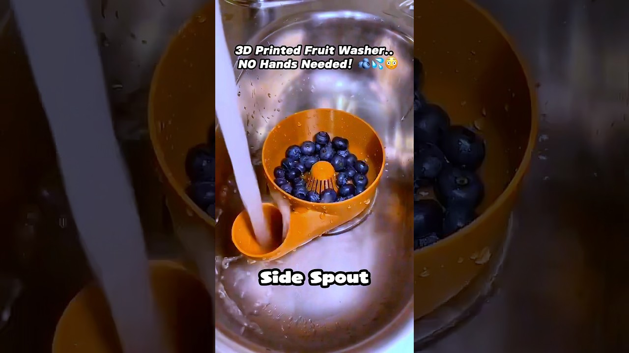 3D PRINTED! Genius Self-Washing Fruit Bowl! 🫐💦😳 #shorts