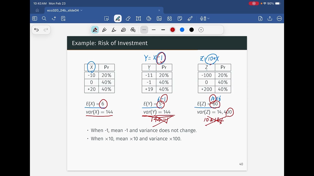 Eco320 Ch4 (4) Linear Transformation and Standard Deviation