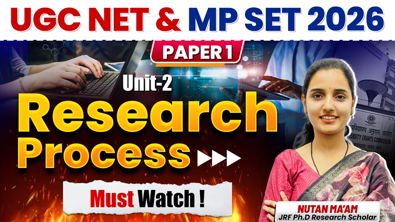 UGC NET 2026 Paper 1 | Research Process Unit-2 | Most Important | NET & MP SET | Nutan Ma’am