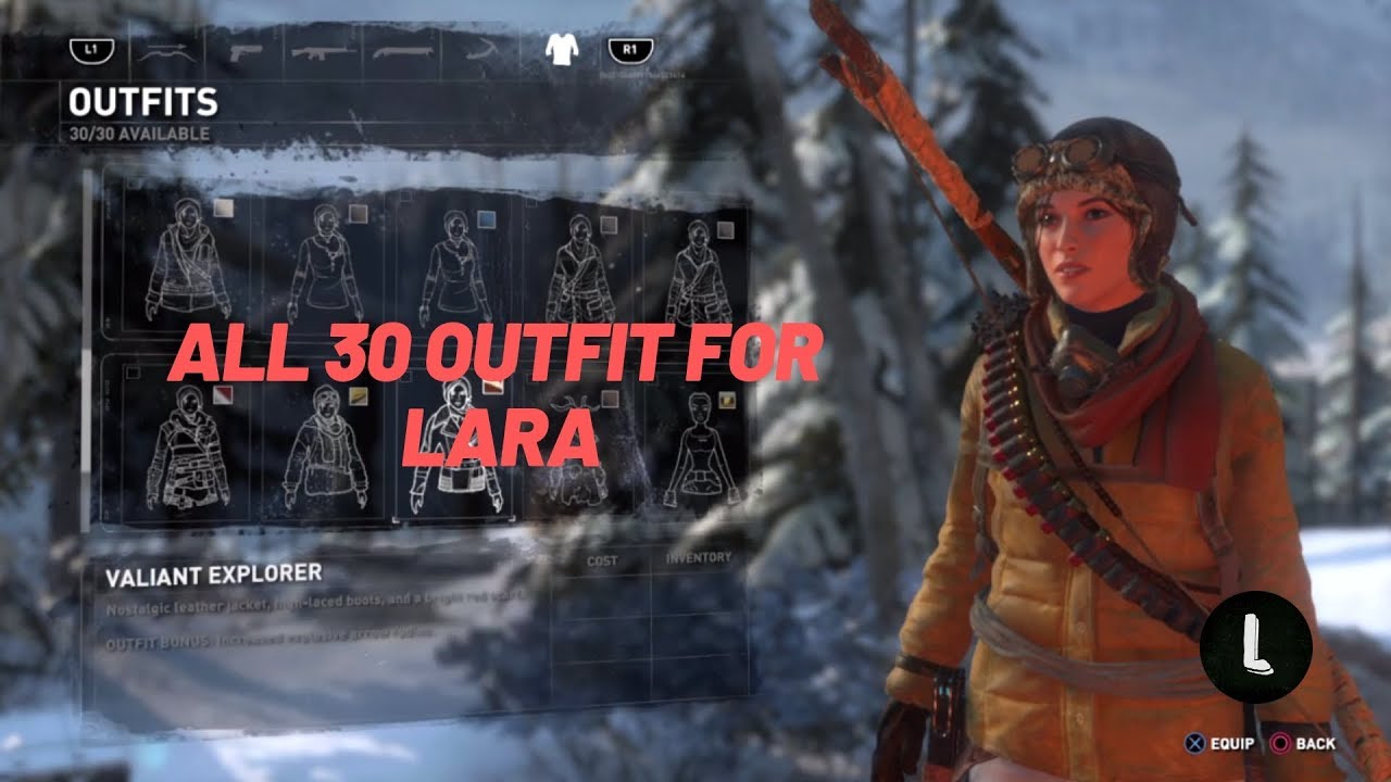 Rise of the Tomb Raider 20 Year Celebration : All 30 Outfit for Lara