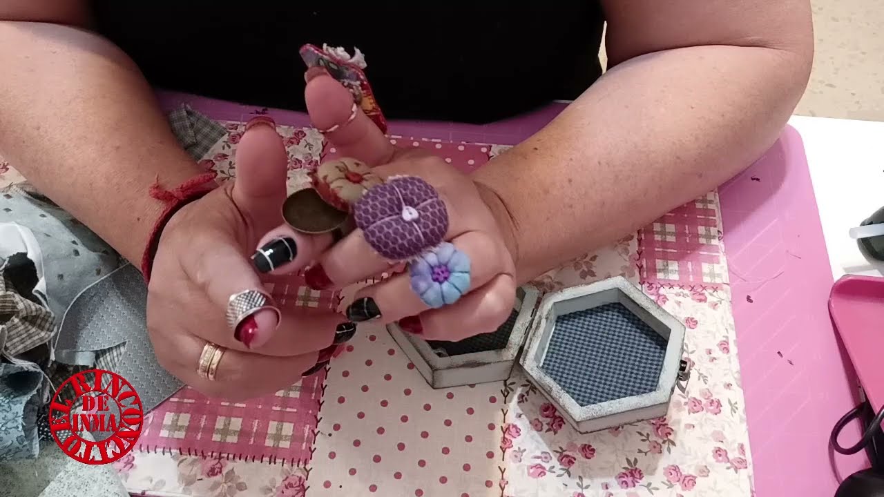💚Patchwork. Con Retales. Scraps. Anillo-Acerico o alfiletero de dedo