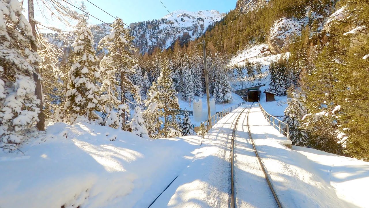 ★ 4K 🇨🇭Cab ride Bergün - Preda - Bergün, Schweiz (Schlittelzug) [01.2020]