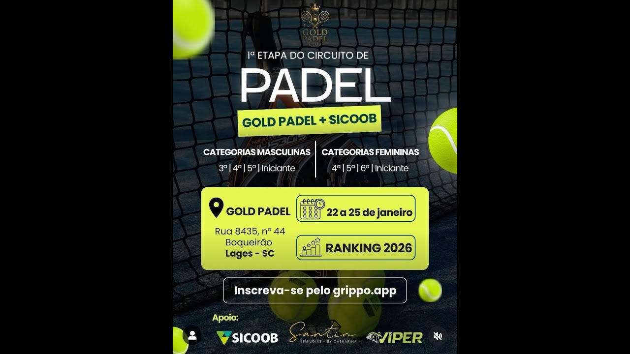 Quadra 01 - 1º Circuito de Padel Gold Padel + Sicoob