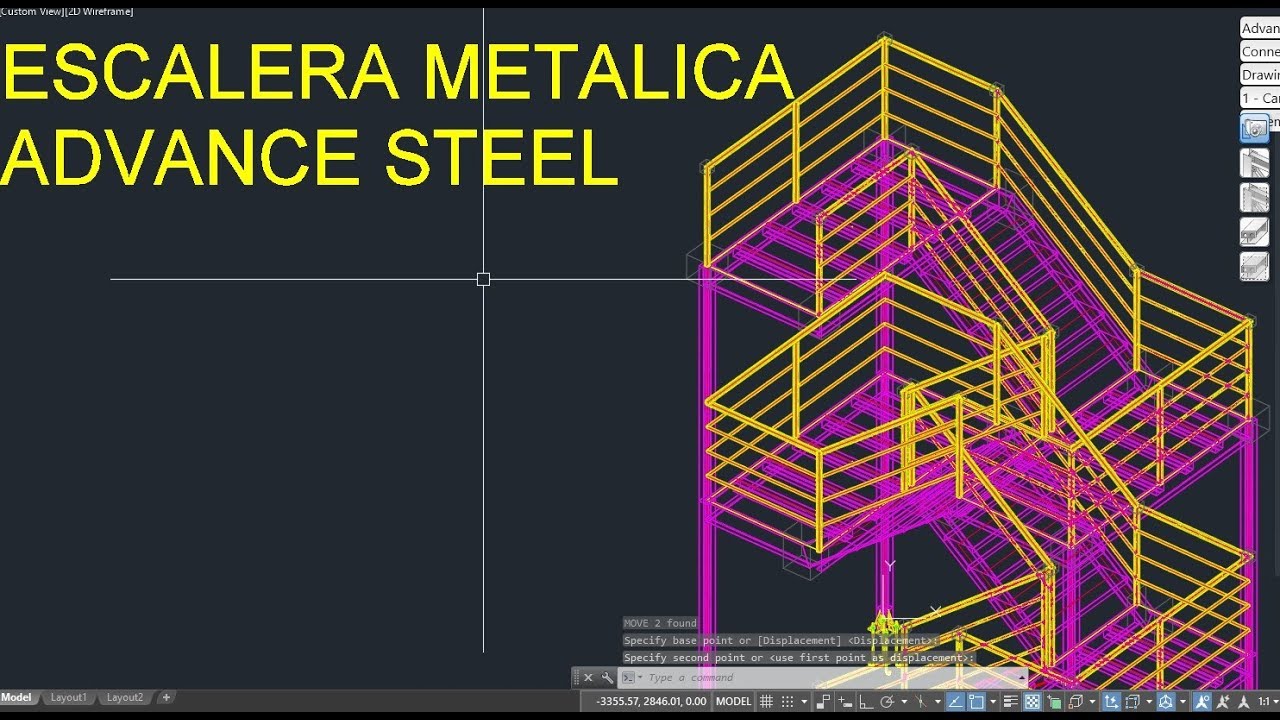 ESCALERA METALICA AUTOCAD ADVANCE STEEL PARTE 1