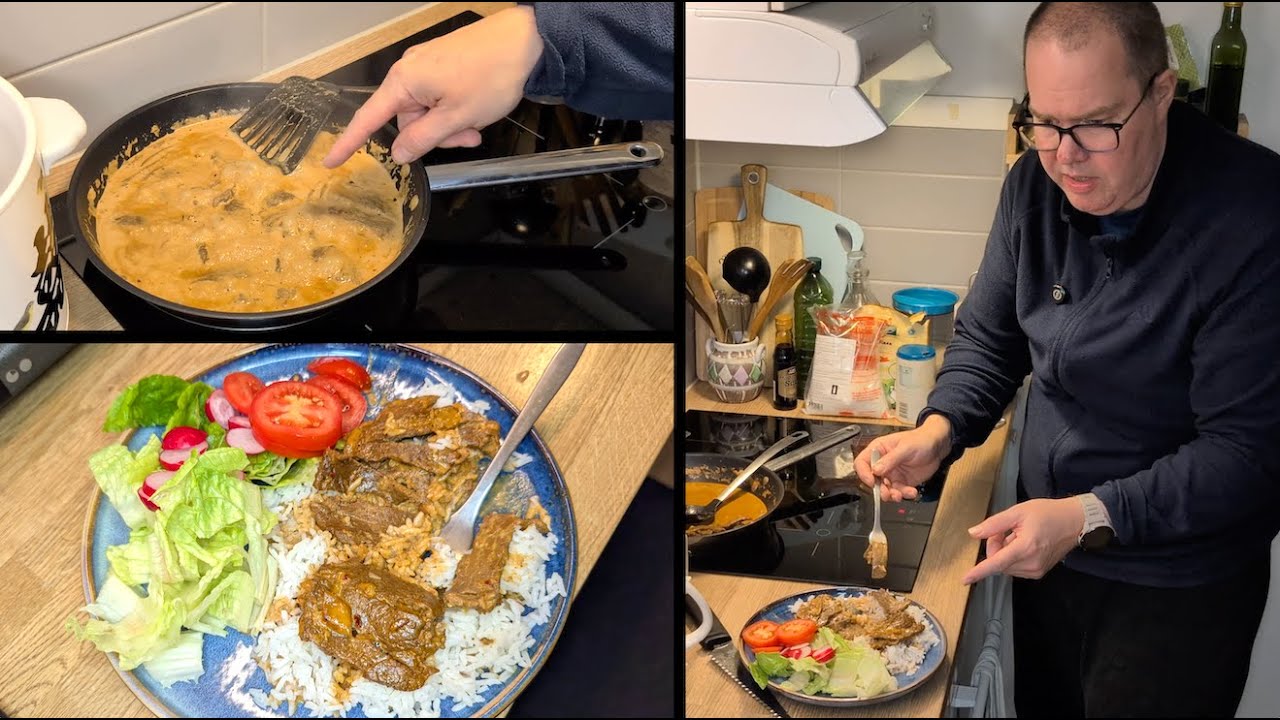Jag lagar lövbiff och gräddsås med riktig soja