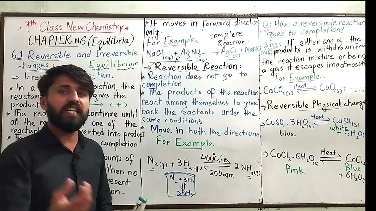 6.1:Reversible and Irreversible changes|Lec#1|Chapter#6|Equilibria|9th Class Chemistry New Book 2025
