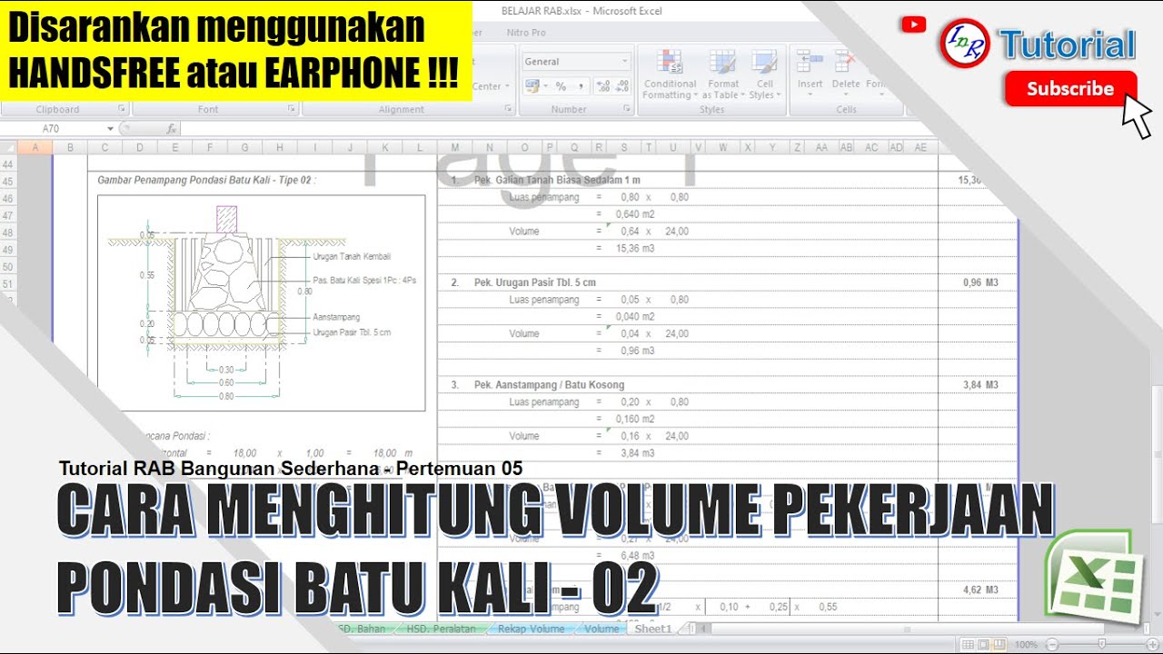 |05| Cara menghitung volume pondasi batu kali - penjelasan tambahan