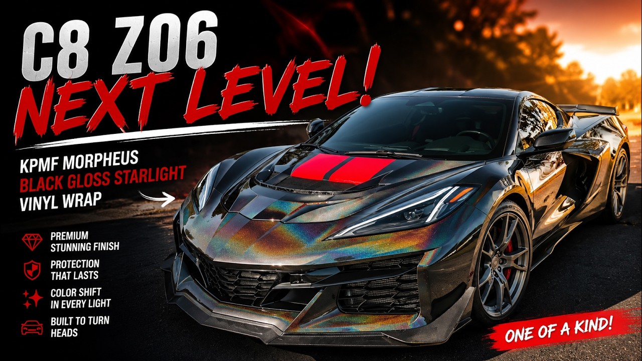 #сделайсам C8 Z06, обтянутый пленкой KPMF Morpheus Black 🔥
