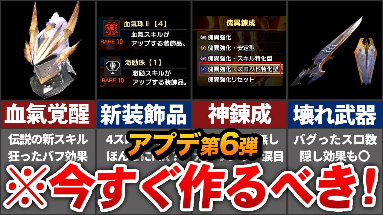 【サンブレイク】アプデ第6弾！即採用間違いなしの新ぶっ壊れ装備がエグすぎる【※開発裏話もアリ】