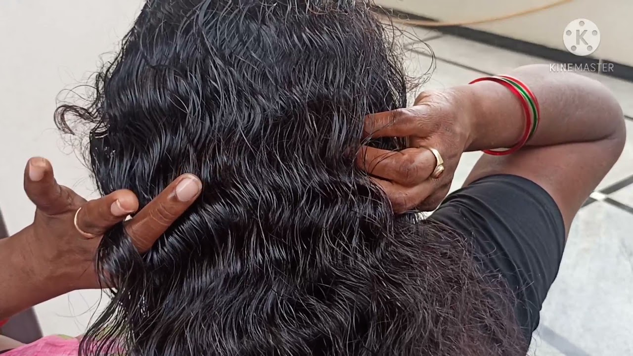 self lice picking and hair oiling/real sounds/in Telugu/
