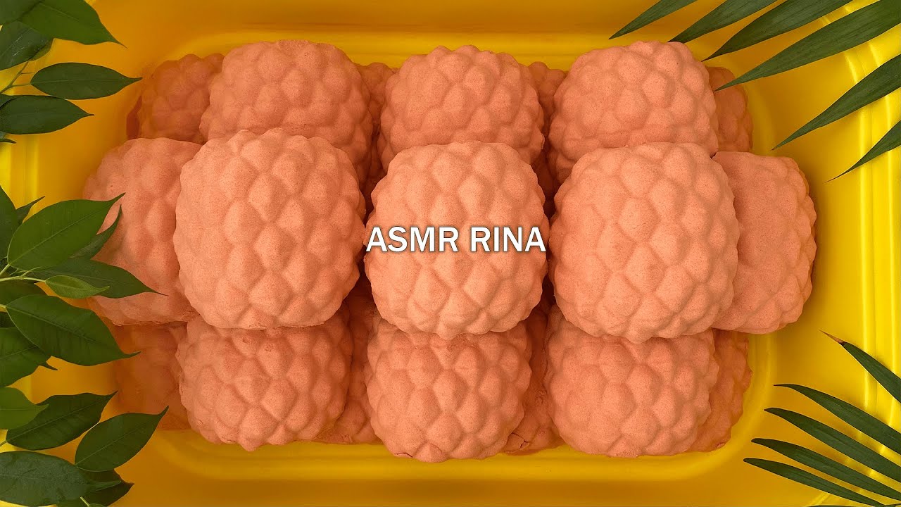 ASMR baking soda crunchy pineapple crushing and sifting