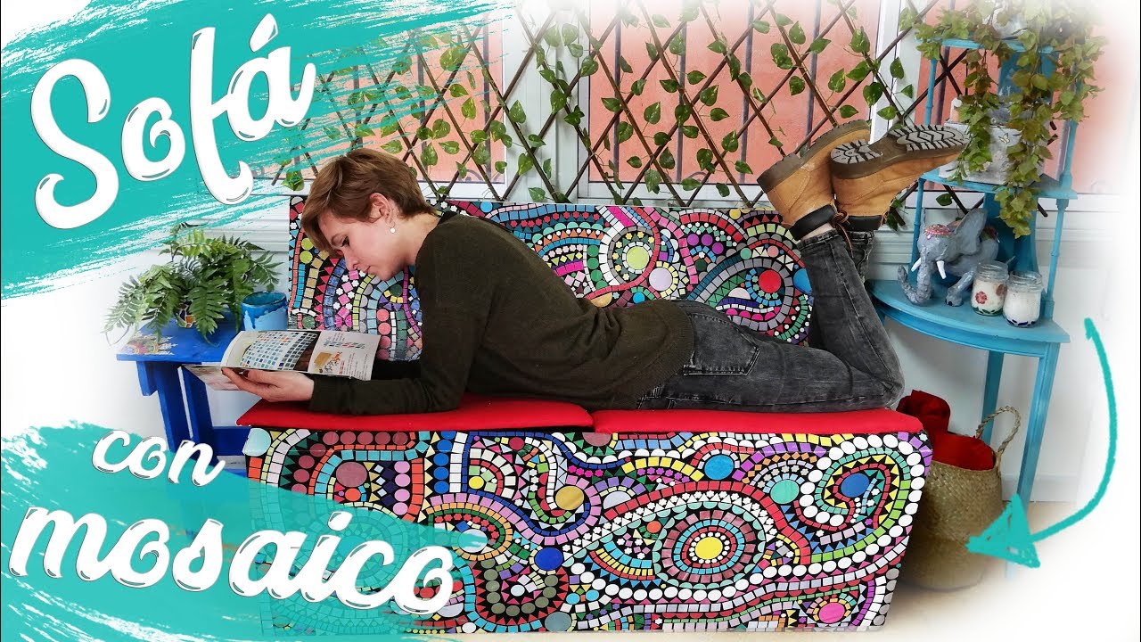 ¡NUNCA más volverás a tirar REVISTAS! - Decorando un SOFÁ con MOSAICO - MUY BARATO