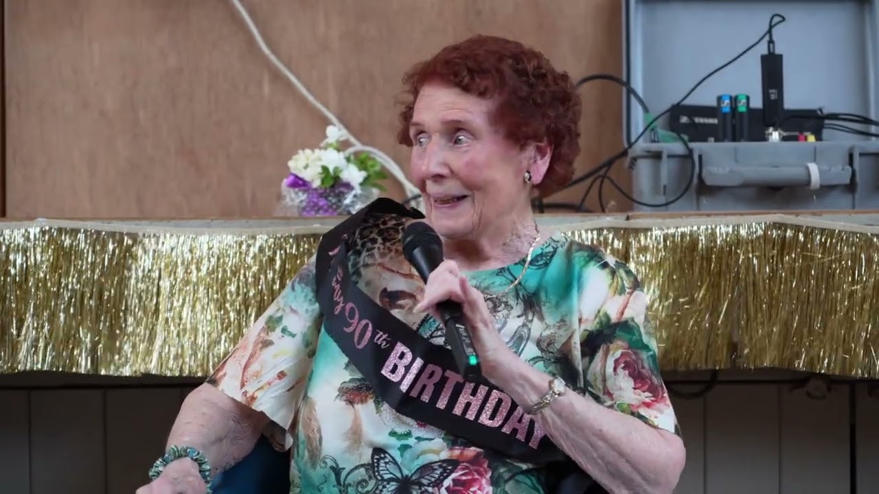 Pat's 90th surprise arrival