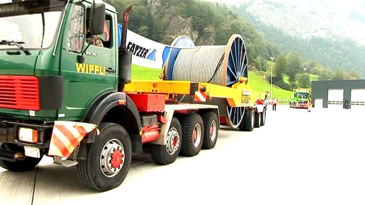 Spezialtransport eines Zugseiles mit der Firma Wipfli AG Flüelen Uri