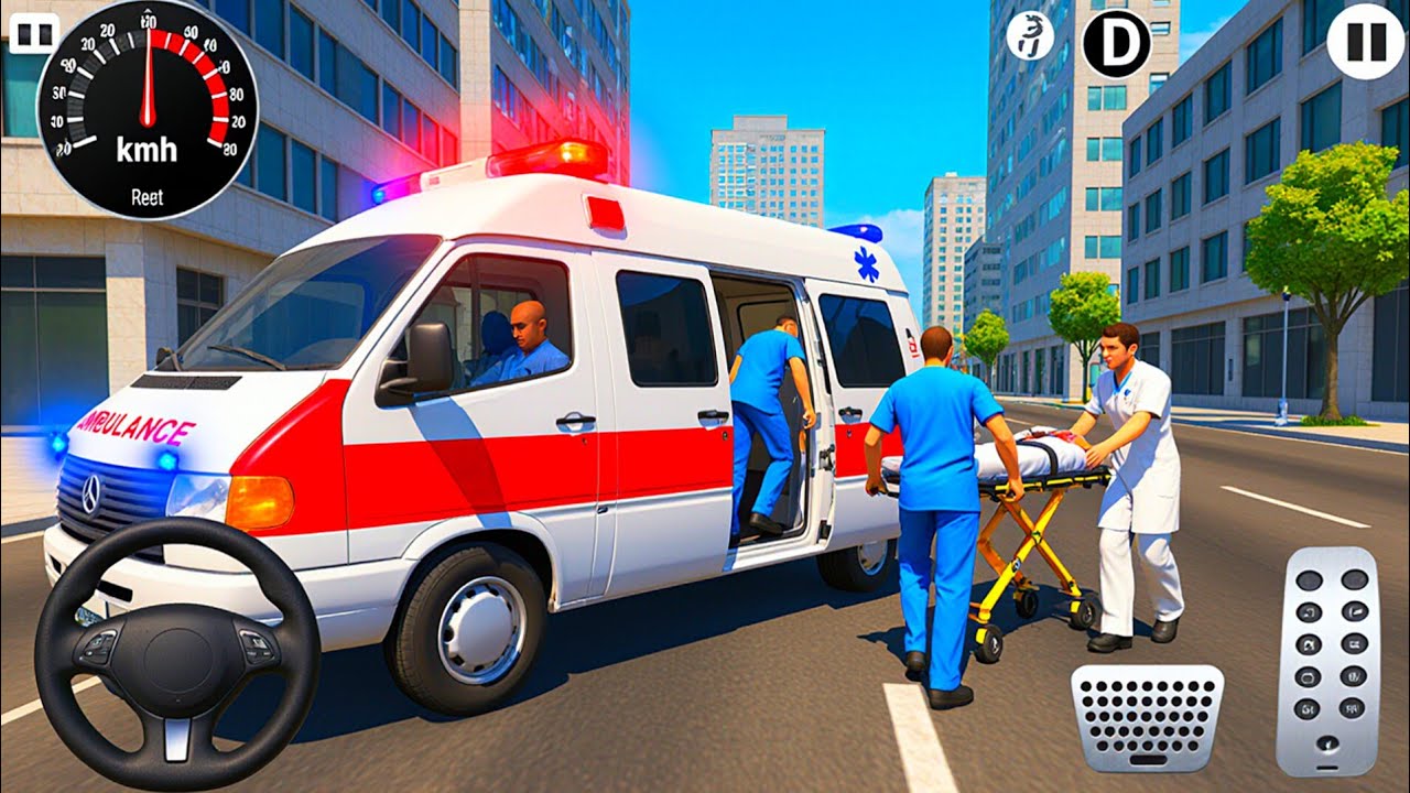 US Ambulance City Rescue Simulator - 911 US Emergency Ambulance Driving 3D : Android Gameplay Video 
