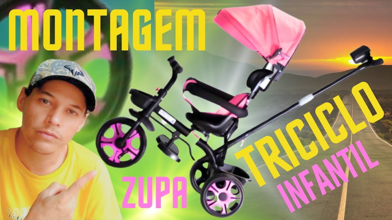 Triciclo Zupa para crianças de 1-6 anos Montagem BABY STYLE ZUPA