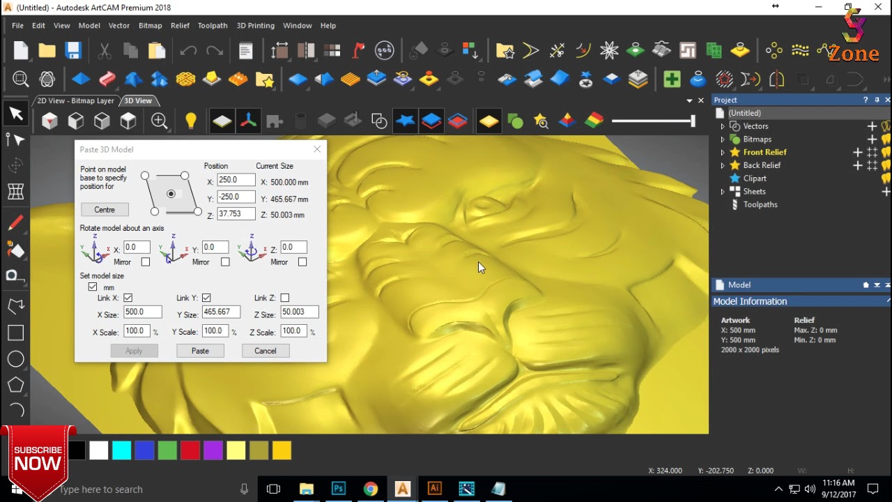 How to import 3D model in Artcam ?