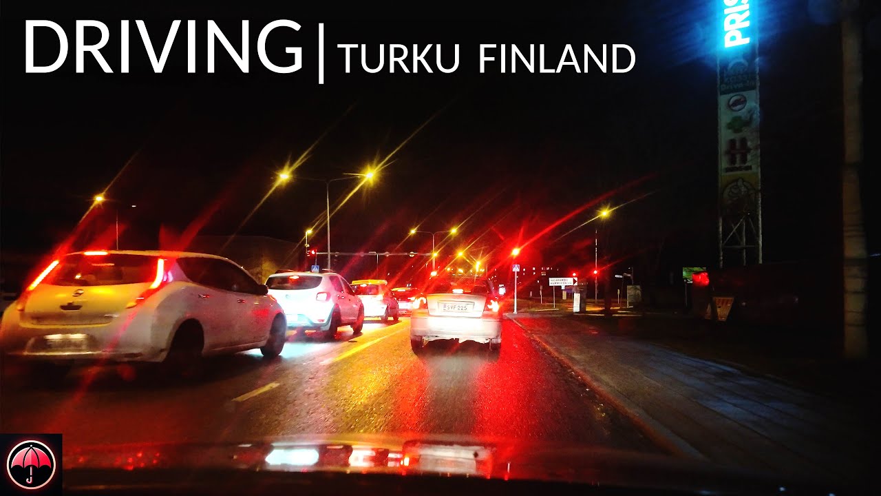 Night Driving in the Rain - Turku, Finland - December 2025