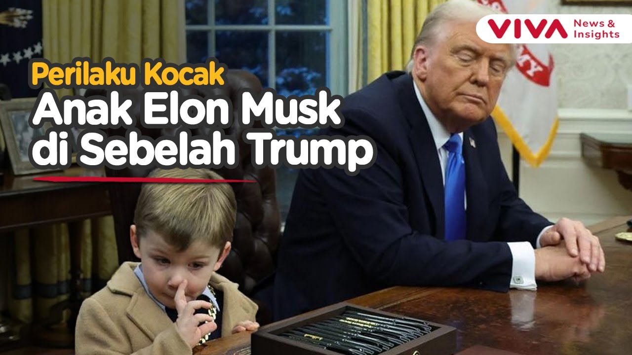 Tingkah Konyol Anak Elon Musk, Wajah Sangar Trump Disorot