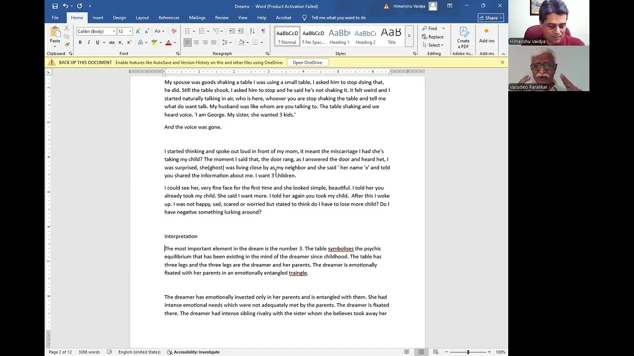 DREAM ANALYSIS  -  PRACTICE  -  II - 32
