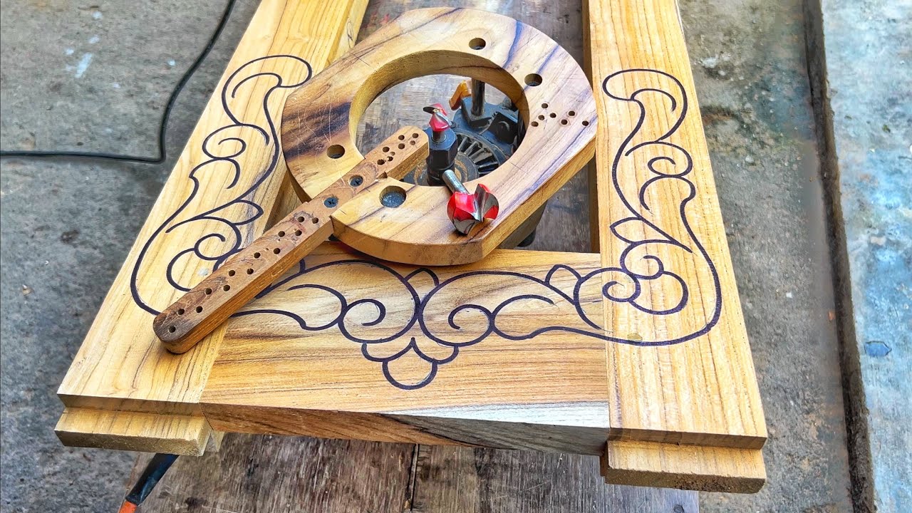 Try this Wood carving classic design with router bits.