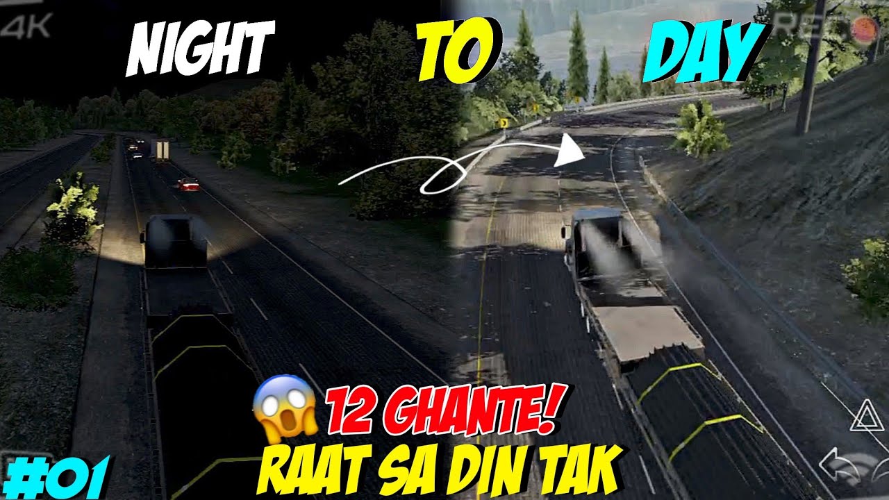12 Ghante Ki Real Night to Day Driving! 😨 Big Rig Truck Simulator (MUST WATCH) #1
