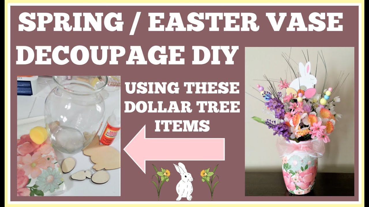 SPRING/EASTER VASE DECOUPAGE DIY