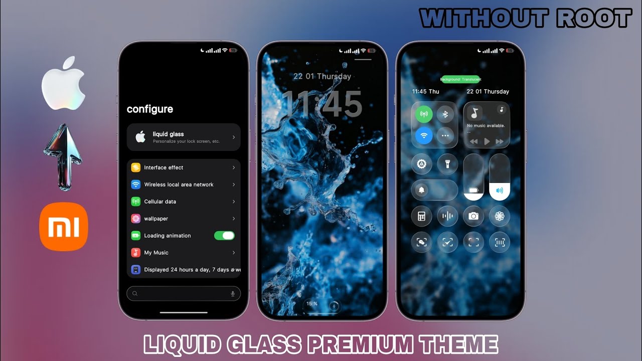 iOS STYLE LIQUID GLASS THEME  AMAZING CONTROL CENTRE  WITHOUT ROOT 🚫