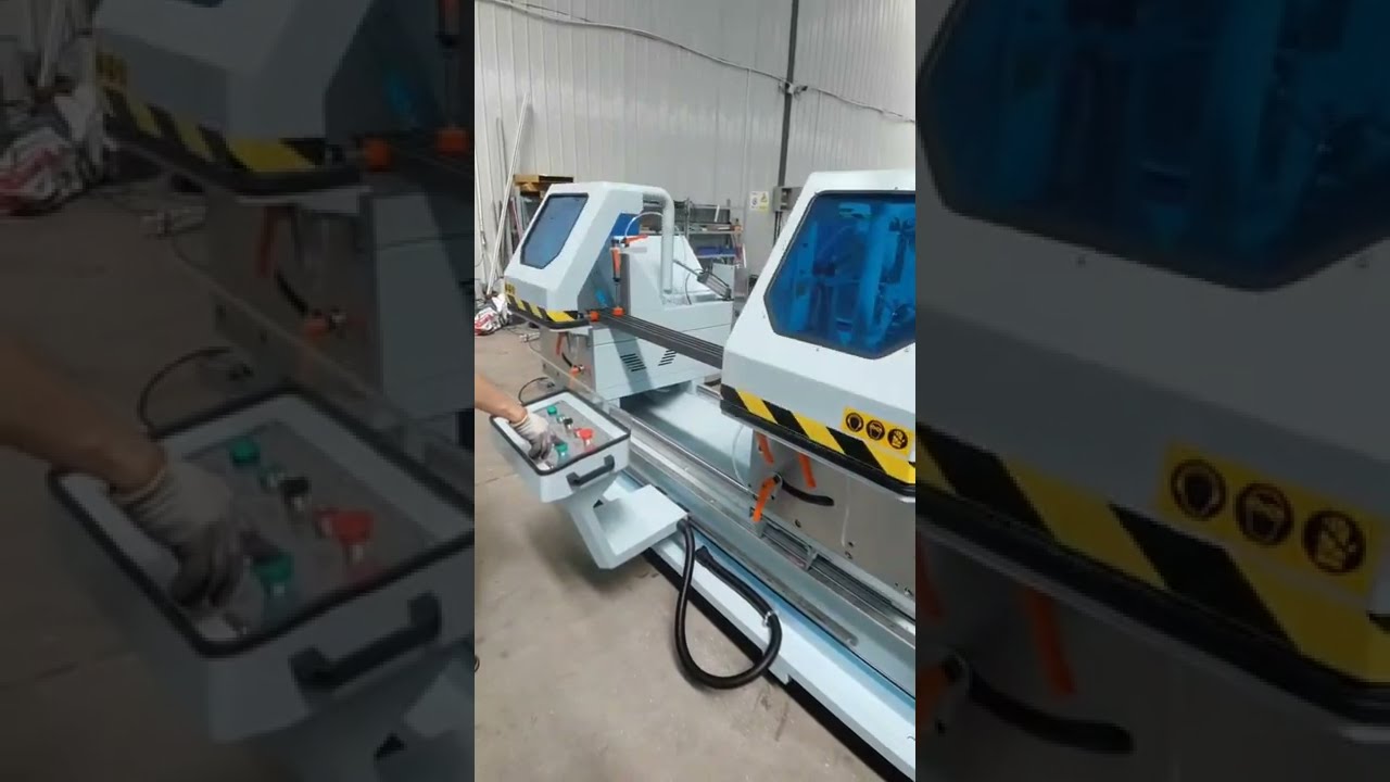 Automatic double head aluminium profile cutting sawing machine with digital display system