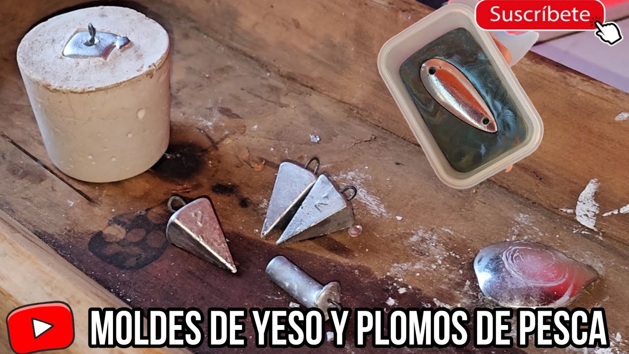 Como Hacer Plomos de Pescar y Molde de Yeso Señuelos o Pesas plomadas fabricación para el Fishing