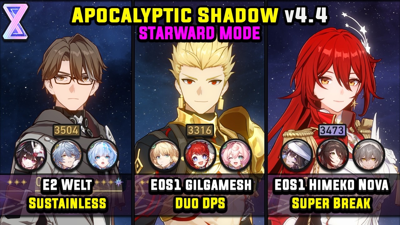 E2 Welt & E0S1 Gilgamesh & E0S1 Himeko Nova (4 Star) Starward Mode - Apocalyptic Shadow 4.4