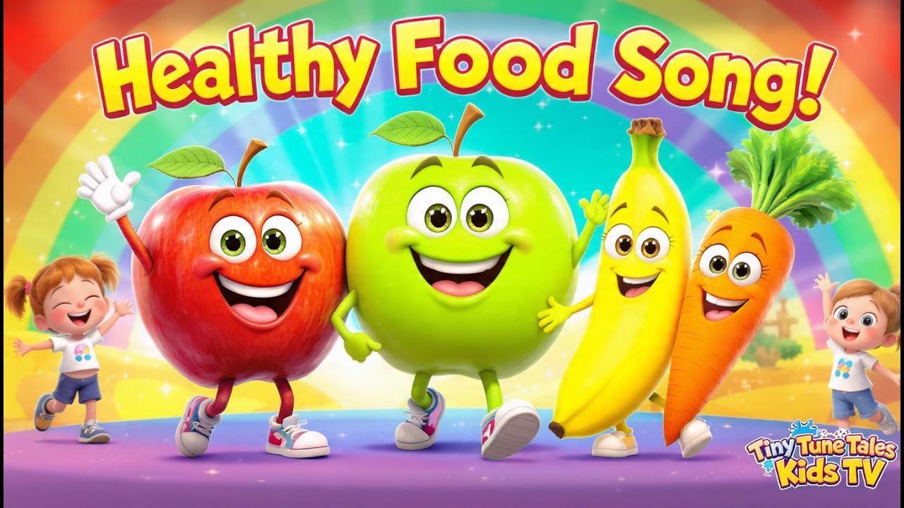 Eat Healthy Song for Kids 🍎 Fun Fruits & Vegetables Dance Song | Healthy Habits Nursery Rhyme