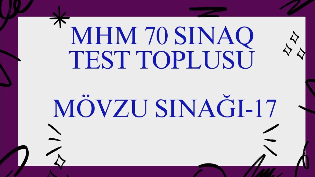 MHM 70 sınaq - Sınaq 17