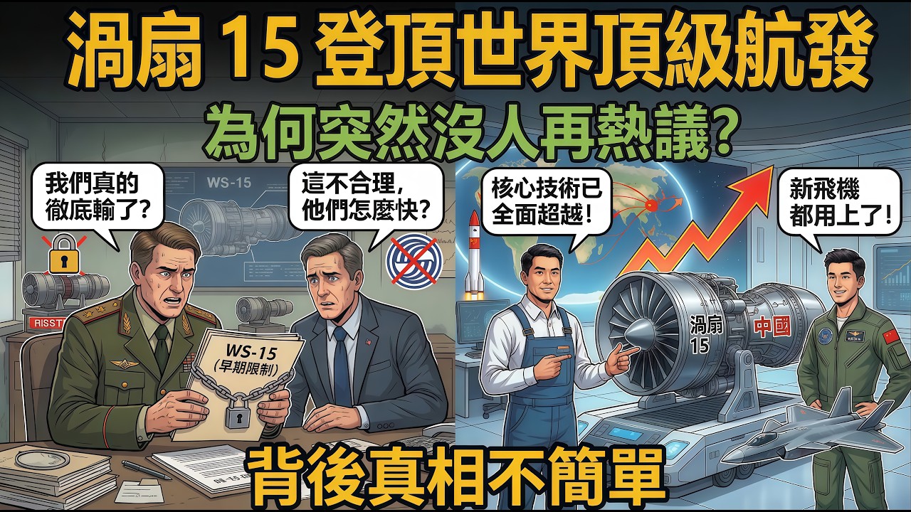 渦扇15登頂卻冷場？渦扇15超越F119！國產軍工逆襲真相太硬核