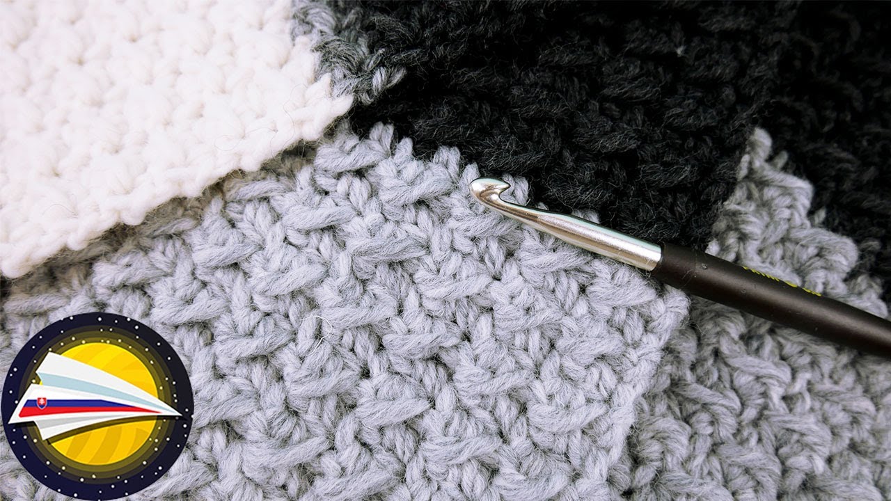 Pruhovaný háčkovaný šál | Šál z vlny WOOLLY HUGS | Jednoduchý šál | Háčkovanie pre začiatočníkov