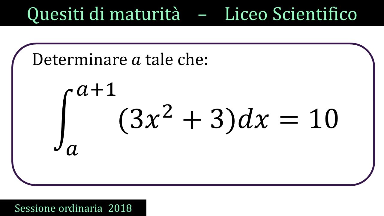 Maturità 2018 - Funzione integrale - ORDINARIA - QUESITO 7