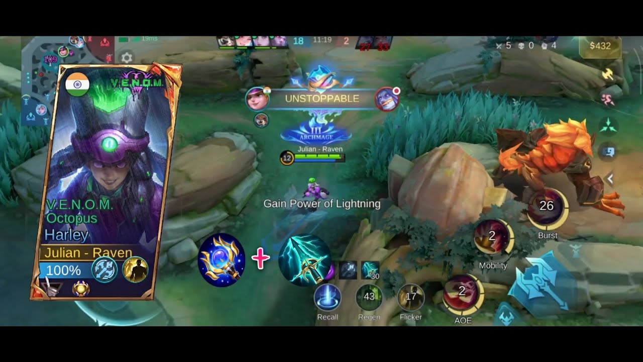 Harley One Shot Build (Legend Rank) | Insane Burst Damage | Harley Midlane One Combo Kill 