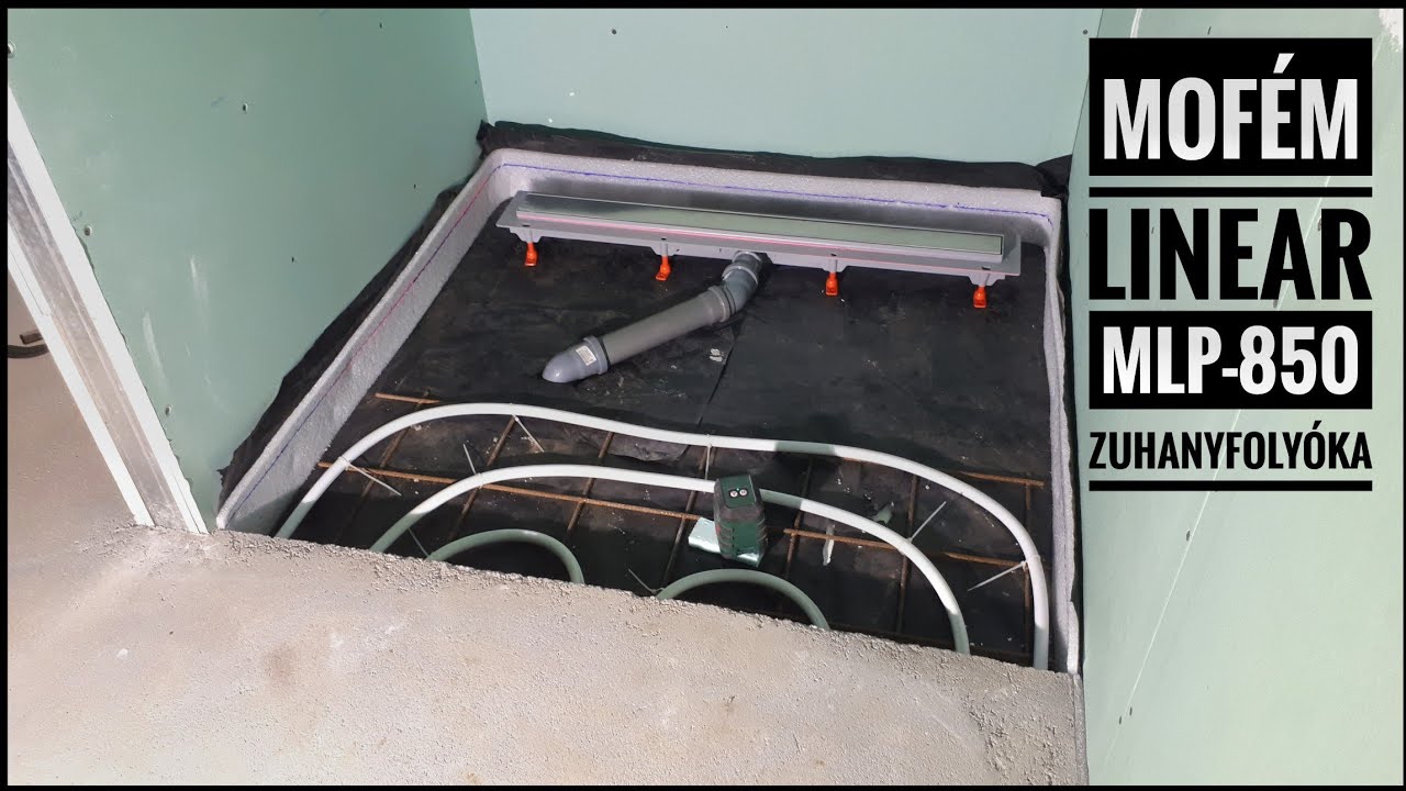 Zuhanyfolyóka beépítése, Épített zuhanyzó #26 / How to install Linear Shower Drains