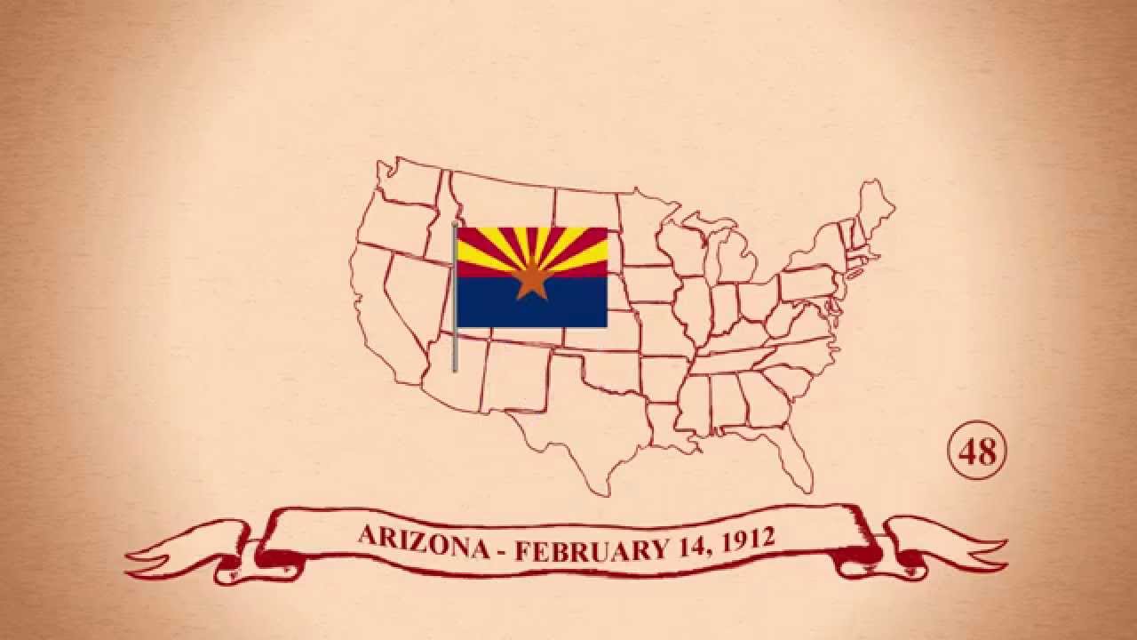The 50 States in Order of Statehood Animation