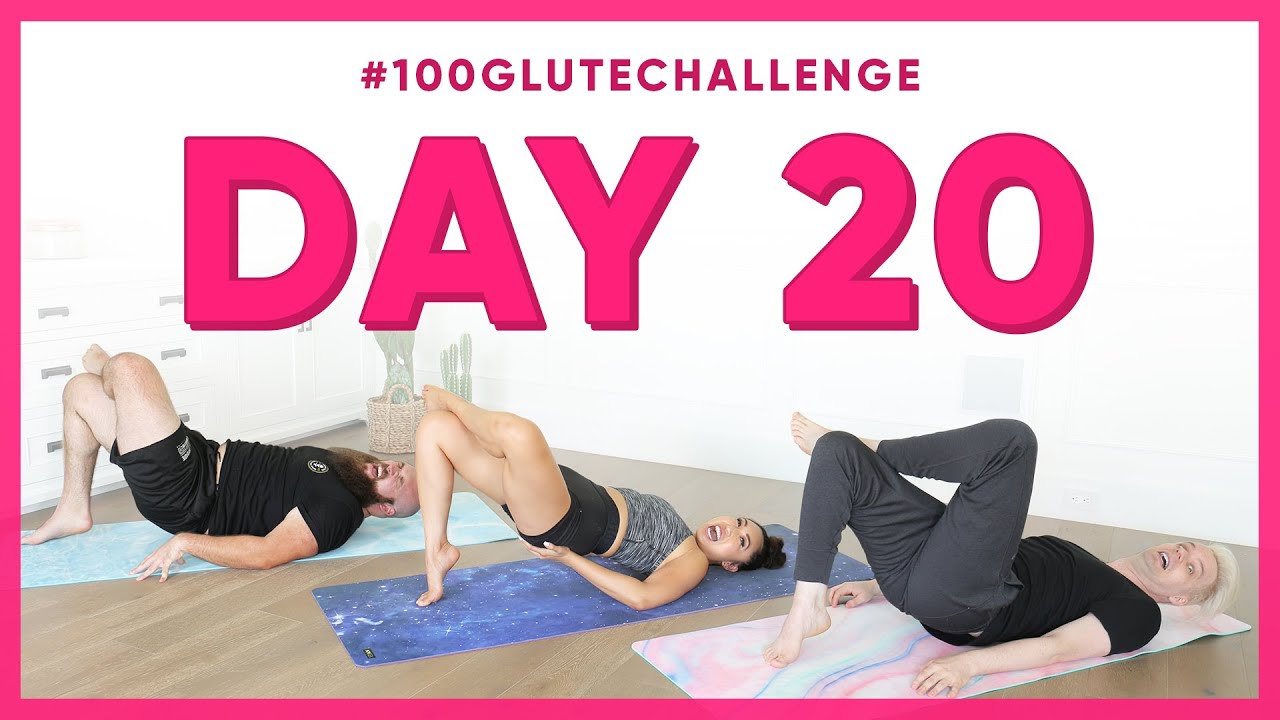 Day 20: Number 4 High Heel Bridge! | 100 Glute Challenge w/ Husky & his trainer