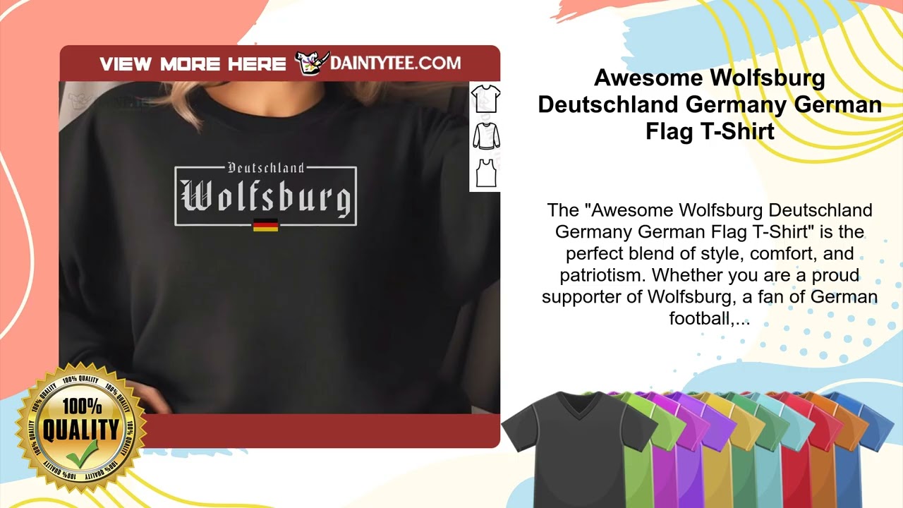 Awesome Wolfsburg Deutschland Germany German Flag T-Shirt