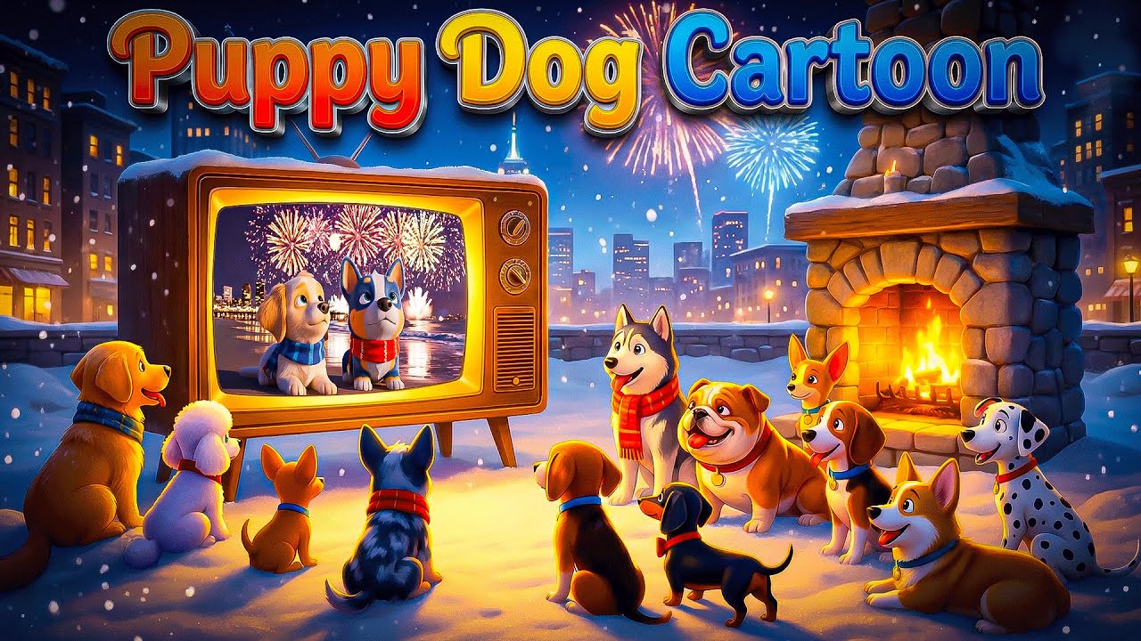 Happy New Year 2026 Dog TV 🎆Cartoon for Dogs to Watch in Colors They Can See with Deep Anxiety Music