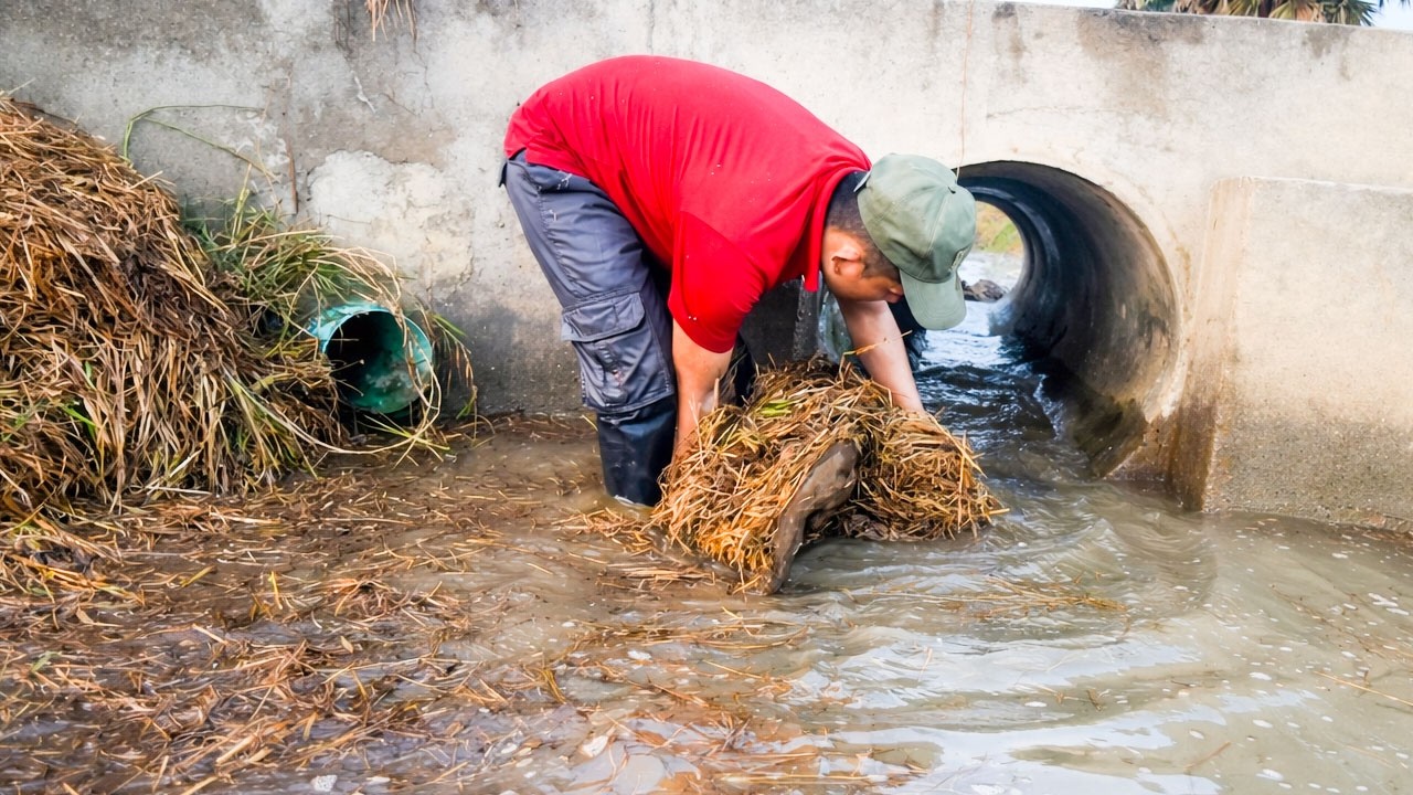 Show About Importance Remove Debris Clogged Culvert Drain On Dry Season To Farm For Sector