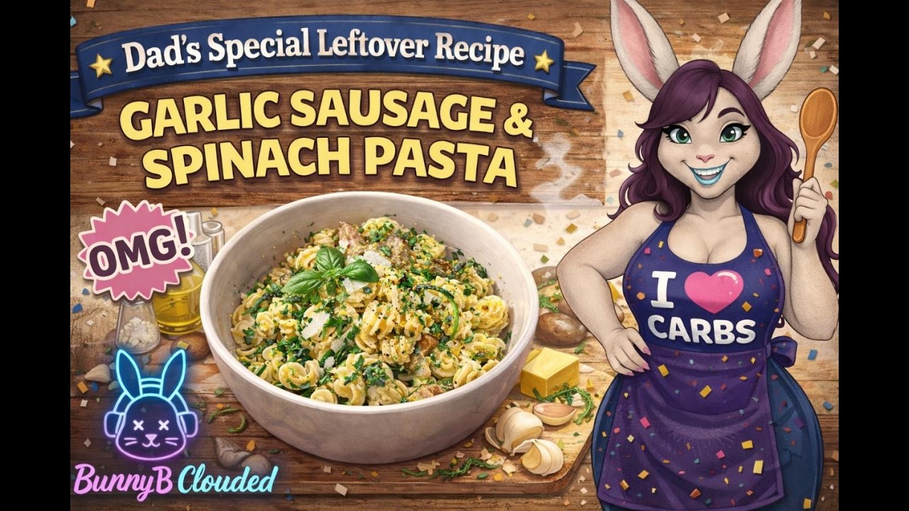 Garlic Sausage & Spinach Pasta | Dad’s Special Leftover Recipe