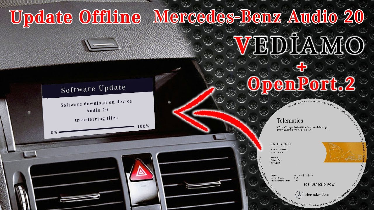 Mercedes Comand W212 NTG4.0-4.5 Audi20 обновление Offline софта с помощью Vediamo 4.2 Open Port2!