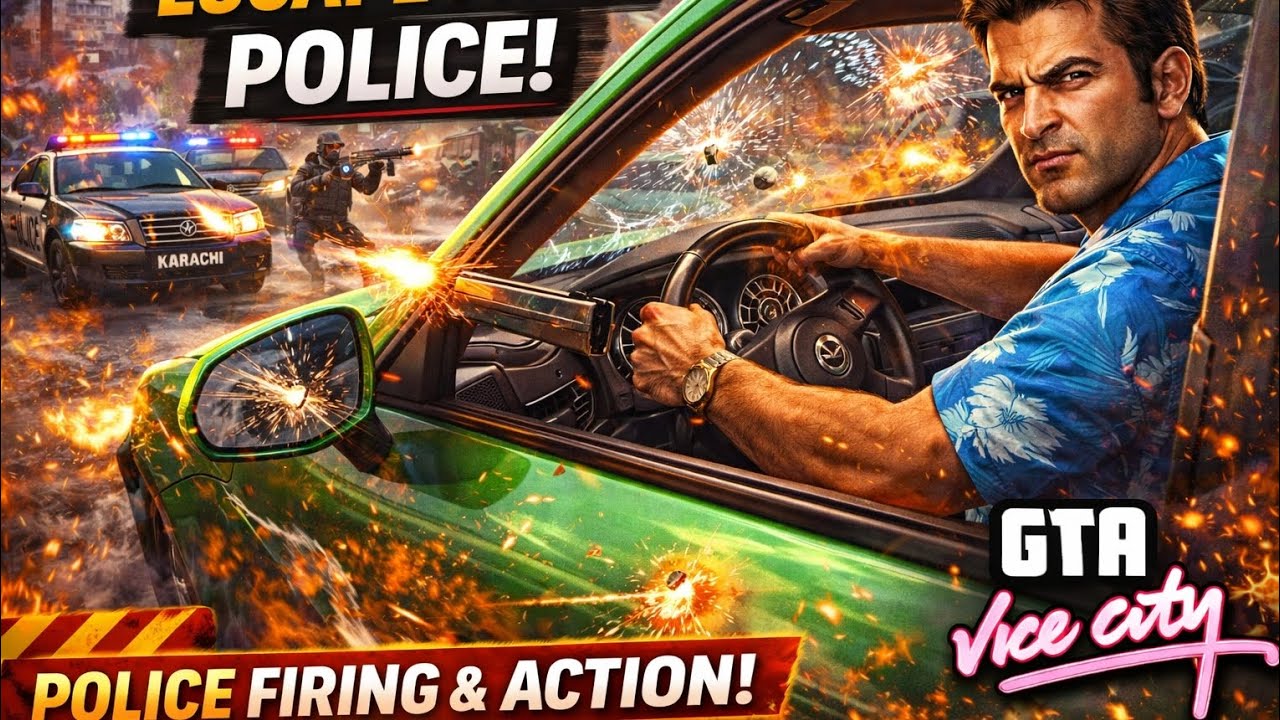 Car Sleeping 😴 → Full Speed Drive 🚗 | 5⭐ Police Attack | GTA Vice City#foryou#viral#video