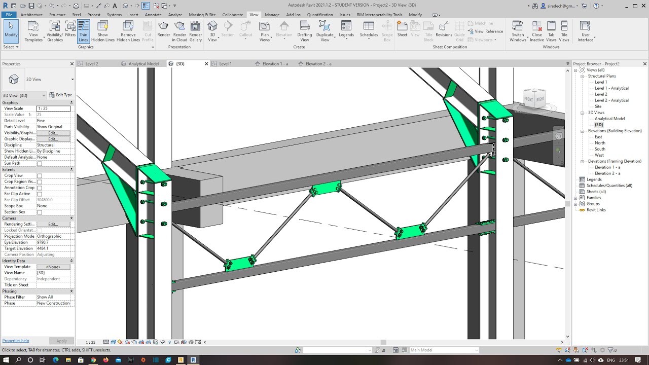 การสร้าง Steel Connection ด้วย Revit